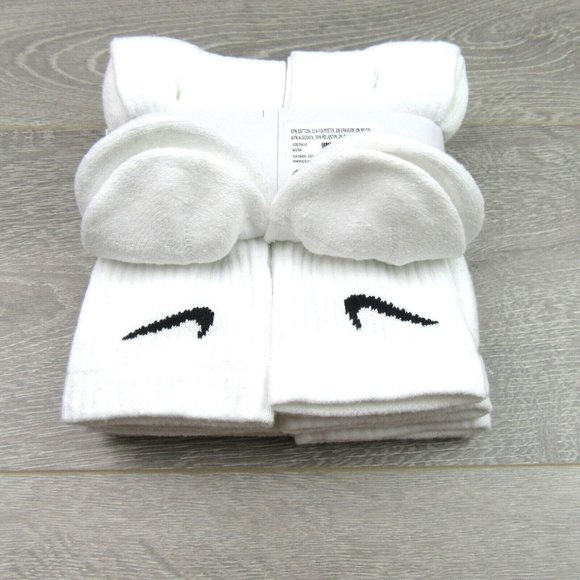 Nike Everyday Cushion Crew Socks White 6 Pack Women's 6-10 / Youth 5Y-7Y NEW - Picture 6 of 8